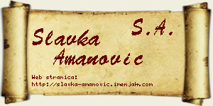 Slavka Amanović vizit kartica
